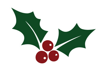 Christmas holly berry leaves seasonal holiday decoration element with christmas © Roney