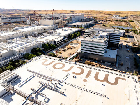 Aerial view of Micron Semiconductor in Boise Idaho