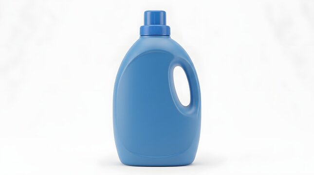 Blue plastic laundry detergent bottle for liquid soap isolated on white background