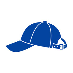 Fototapeta premium Blue baseball cap icon on white background