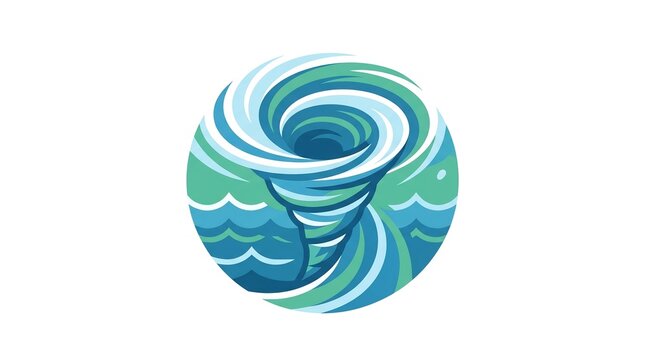 Whirlwind of Nature's Force: A stylized illustration depicts the immense power of a swirling vortex, symbolizing the dynamic forces of nature and the raw energy of a storm.