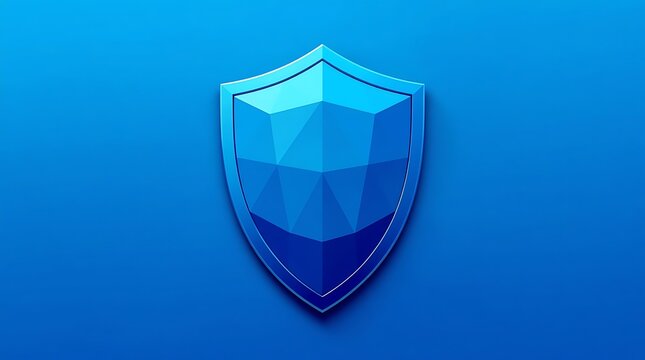 Blue Shield Icon Symbolizing Protection and Security.