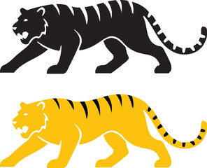 Fototapeta premium Tiger silhouette vector illustration