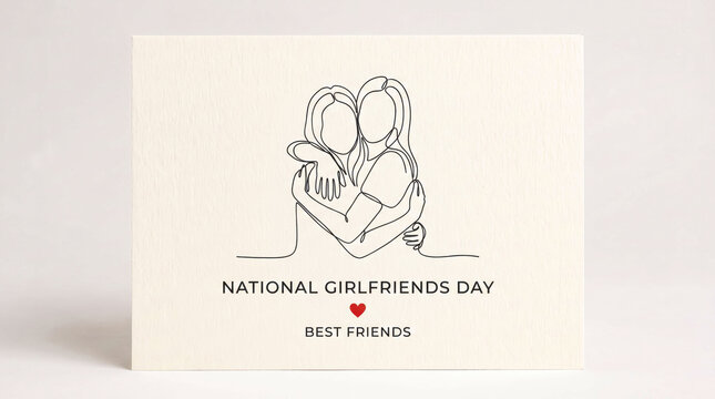 Two friends hugging celebrating national girlfriends day