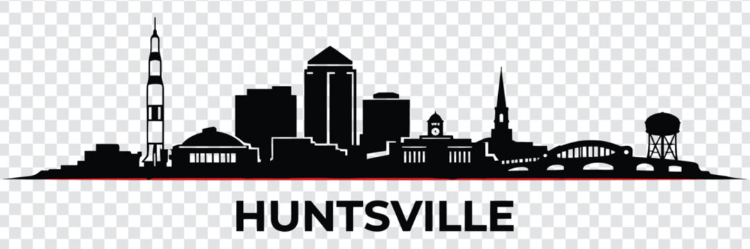 Huntsville alabama city skyline silhouette