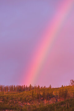 Rainbow in mountains