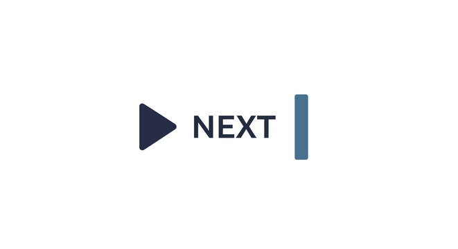 Next button icon with play symbol and slider control flat style