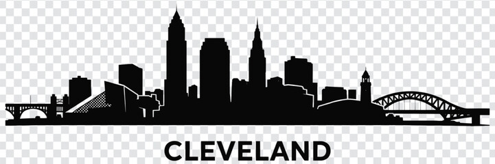 Obraz premium Cleveland city skyline silhouette vector illustration