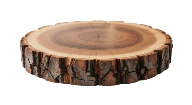 Cross section of a tree trunk isolated on transparent background