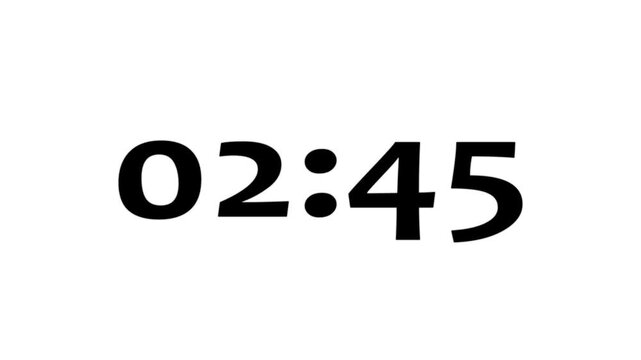 4K animated countdown timer 1 hour in 60 seconds digital clock animation.