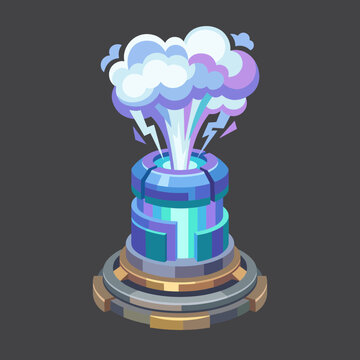 An eye-catching digital illustration of a futuristic device emitting explosive energy bursts, symbolizing innovation and breakthrough technology in a vibrant portrayal.