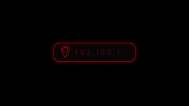 Red Alert Hack or Hacking the IP address Animation With Alpha Channel, Cyberspace and Cyber Security Concept, Network Security and Technology. Online Hack and Malware Detection, AI Detection, Tech. 4K