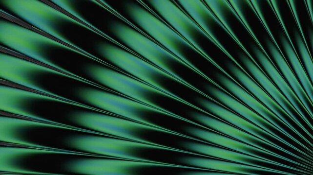 green doomsday Ribbed glass texture with glossy vertical waves. Frosted ribbed background with gradient effect. 3D lines and light create vertical premium corrugated reed metal and fluted waves.