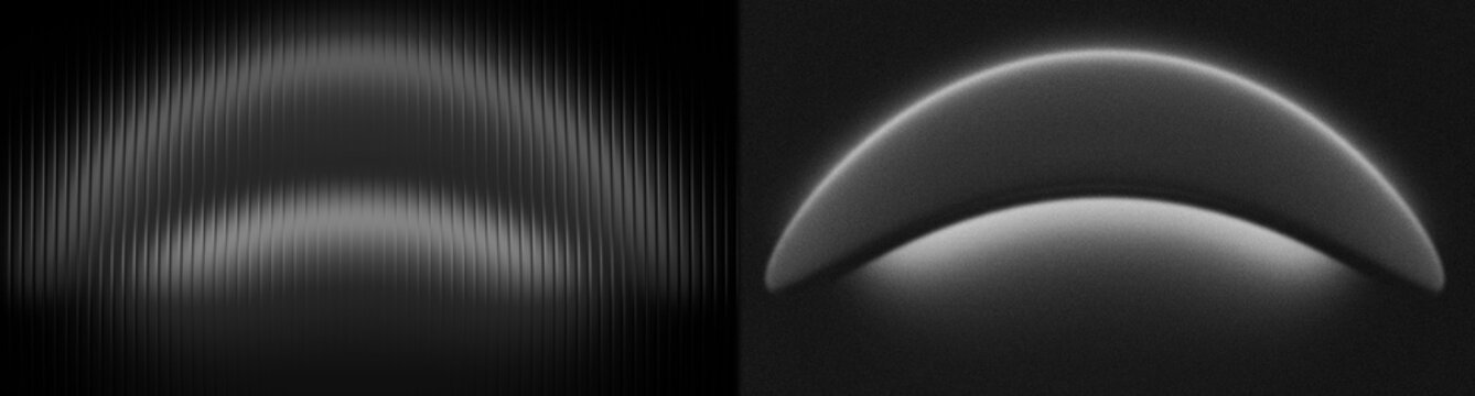 Grain monochrome noice overlay ribbed glass chrome arch abstract background wallpaper texture for dynamic web backdrop banner