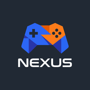 A modern and vibrant logo features a stylized game controller in blue and orange colors, encapsulating the essence of gaming and digital entertainment.