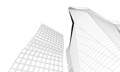 Fototapeta premium architectural buildings vector 3d illustration