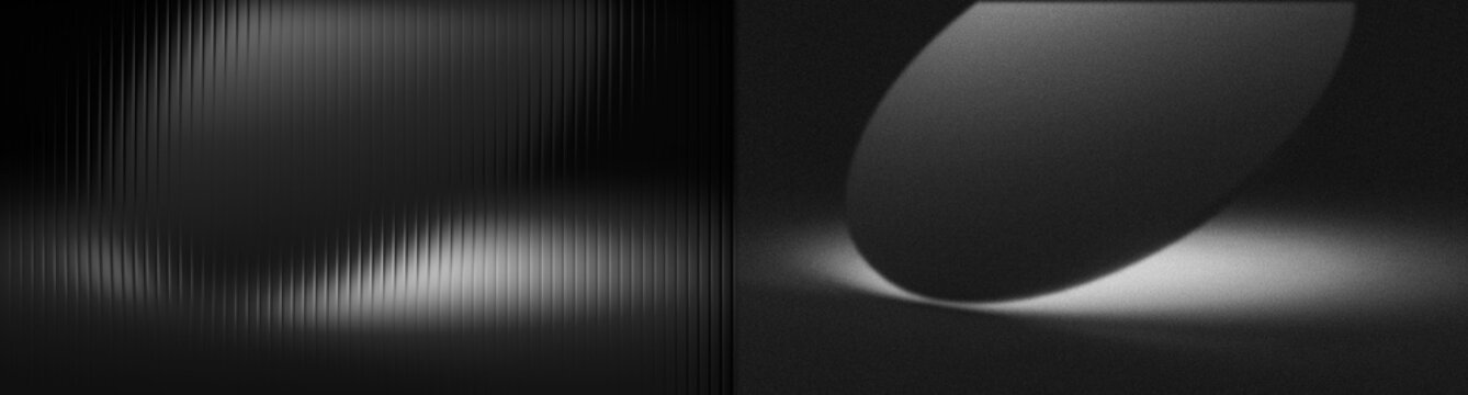 Grain monochrome noice overlay ribbed glass minimal shape abstract background wallpaper texture for dynamic web backdrop banner