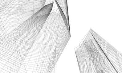 Fototapeta premium architectural buildings vector 3d illustration