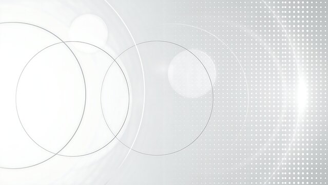 Abstract background with overlapping circles and halftone dot pattern in white