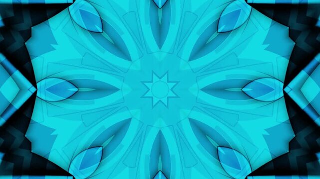 Abstract Vibrant, clean, tech bright blue symmetrical geometric pattern