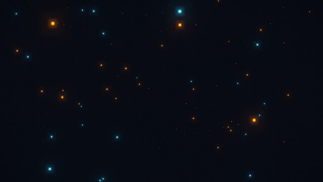 Deep space starfield with glowing stars and cosmic dust background