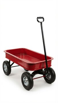 Red metal toy wagon