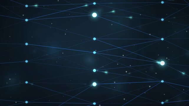 Blue digital network connections plexus data nodes technology background loop