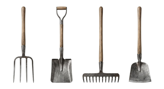 Vintage heavy duty metal garden tools set