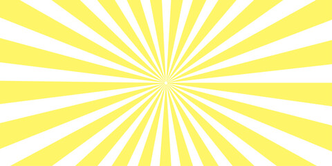 Fototapeta premium A bright yellow and white sunburst pattern radiates from the center, creating a dynamic and energetic graphic background.