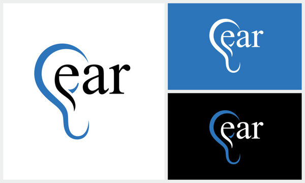 ear logo design with the word mark typography of 'ear'