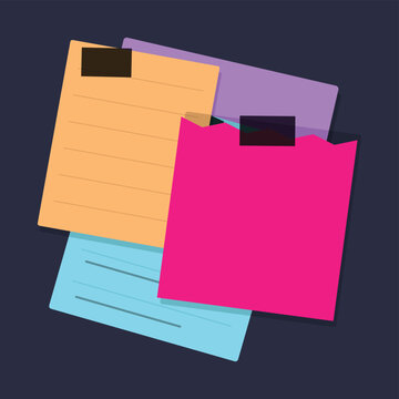 Colorful overlapping paper sheets with tabs
