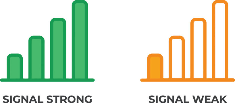 Wireless signal strength status bar icons showing strong and weak network connectivity indicators.