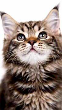 Adorable Maine Coon Kitten Portrait.