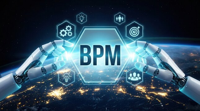 Business Process Management (BPM) enhanced by AI for increased productivity and data mapping.