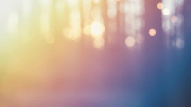 Blurred forest sunlight bokeh background.