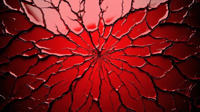 Abstract Red Fractal Bloom Animation.
