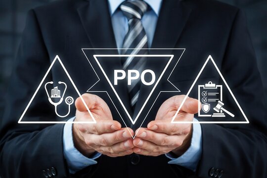 Businessman presenting ppo health insurance concept