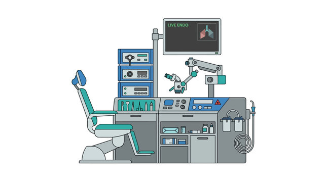 ENT Medical Examination Unit with Microscope and Monitor