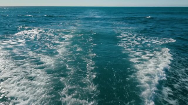 Wake of a Boat on the Ocean.