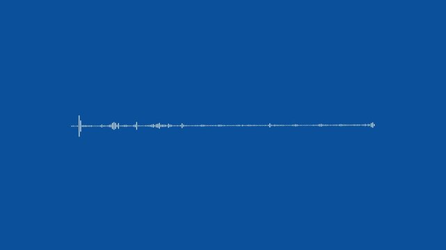 A sleek horizontal line music visualizer animation with glowing waveform bars smoothly reacting to an invisible audio beat.