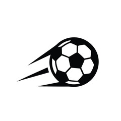 Fototapeta premium Flying Soccer Ball Silhouette Vector Graphic