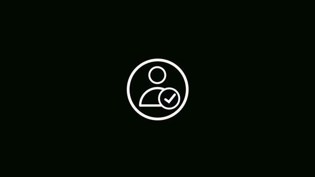 check mark animation icon symbol, person, account, user, summing, profile, icon, 4k animation video