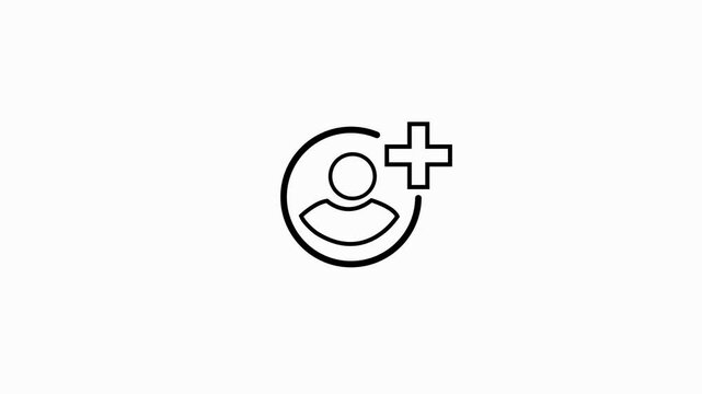Add user, person, people, profile, human and avatar animated icon for member, recruitment, contact, account, hiring employee, register and other. 4k animation video