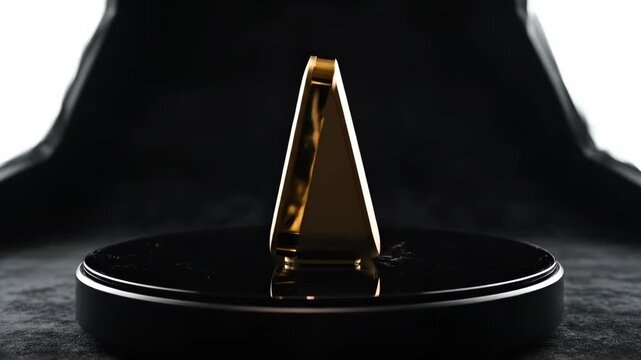 Modern Golden Digital Device on Rotating Platform.