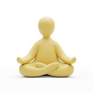 Yellow figure meditating in lotus pose