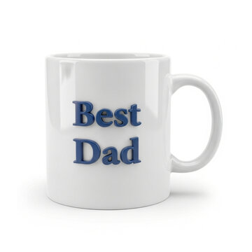 White mug with Best Dad text
