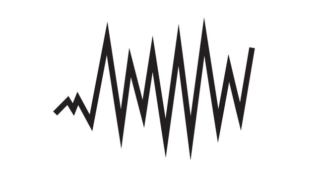 Abstract zigzag line illustrating market volatility. Financial graph representing fluctuating trends and economic uncertainty.