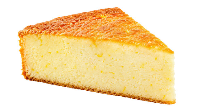 Sponge Cake Slice Isolated Food Still Life with Appetizing Copy Space