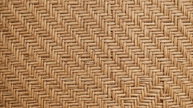 Woven rattan texture background, natural herringbone wicker pattern, organic straw mat material for interior design and tropical decor