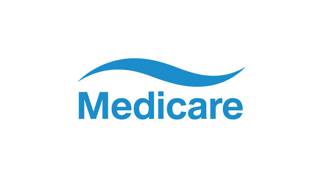 Wavy shape and text logo on a white background